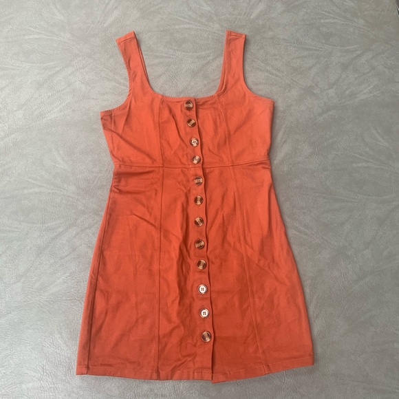 Rust Colored Bodycon Sleeveless Mini-Dress - Picture 2 of 3